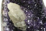 Deep Purple Amethyst Geode with Large Calcite Crystal - Uruguay #236947-6